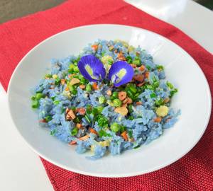 Butterfly pea blue flower rice