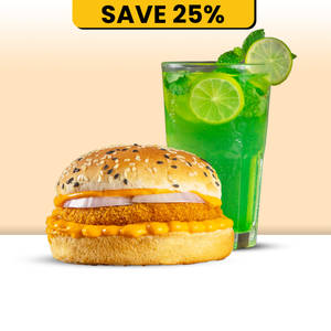 Krispy Chicken Burger + Lime N Mint Mojito