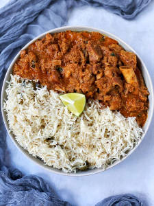 Plain Rice & Mutton Curry (2Pcs)