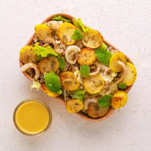 Baby Potato & Quinoa salad with honey ginger dressing