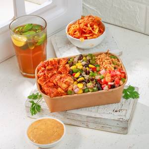 Cajun Mexican bowl + Iced Tea