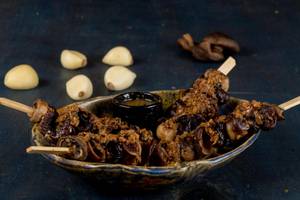 Garlic Butter Mushrooms On Skewer