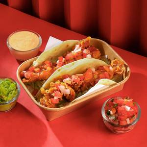 Crispy chicken tacos (soft tortillas)