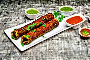 Double Egg Double Mutton Seekh Kabab Roll