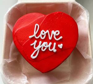Love You Red Velvet Heart Shape Bento Cake
