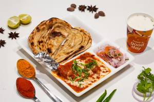 Chicken Masala [2 Pieces]+2 Lachha Paratha+Butter Milk