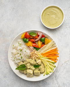 Green Thai Curry Chicken Bowl