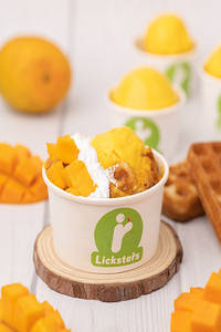 Mango Icecream Waffle Bowl