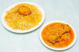 Aloo biryani with chicken chaap