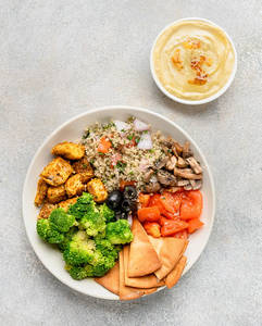 Mediterranean Chicken Mezze Bowl