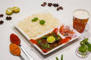 Mutton Masala [2 Pieces]+Steam Rice+Butter Milk