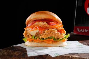 The Buffalo Fried Chicken Burger