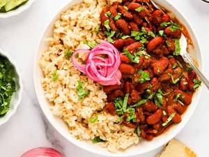 Rajma With Rice And Salad
