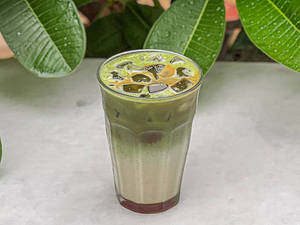 Iced Dirty Matcha Latte