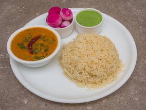 Dal Tadka + Rice + Salad