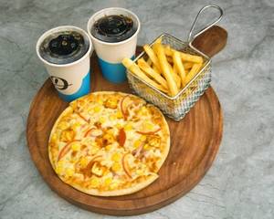 Combo Popular Pizza (1x 10 [In]) + Fries (Half) + Cold Drink (2)