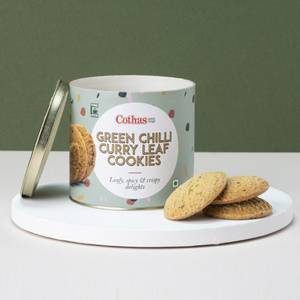 Green Chilly Curry Leaves Cookies ( Tin)