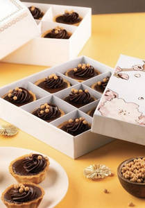 Floral Box Of 9 Mini Salted Caramel Tart
