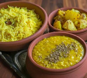 Dal Chawal With Aloo Jeera Combo [Without Onion & Garlic]
