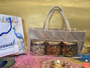 3 Jar Designer Jute Bag