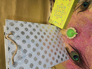 White Printed Designer Bag Big