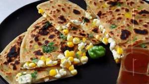 Cheese corn capsicum paratha