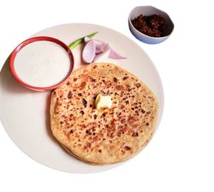 Aloo Pyaaz Paratha with  Dahi