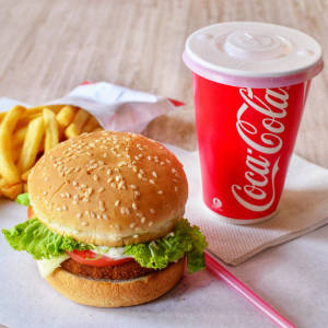 Aloo Tikki Burger With French Fries + Campa Cola (150Ml)