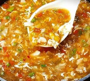 Chicken soup hot and sour soup