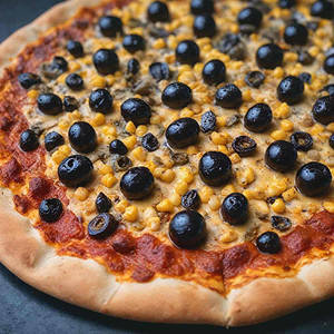 Gold Corn & Black Olive Pizza