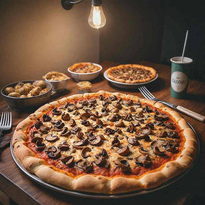 Super Deluxe With Mushroom Pizza