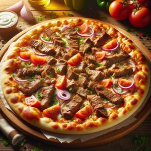 Spicy Sizzling Kebab Pizza