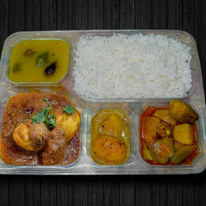 Egg Rice Dal Thali