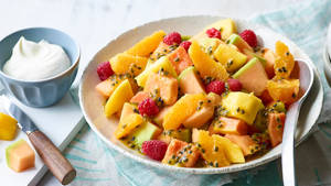 Mixed Fruit with Butterscotch Ice Cream