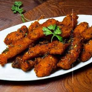 Brown  jhinga fish fried