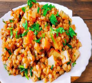 Kuttu chawal khichadi with curd