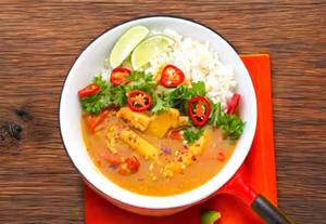 Thai Red Curry With Steamed Rice               