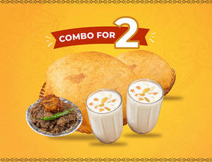 The Duo Feast: 2 Chole Bhature + 2 Thick Lassi