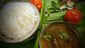 Steamed Rice And Rasam