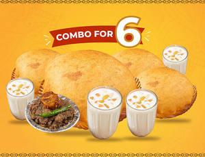 The Big Fat Punjabi Feast (6 Chole Bhature + 6 Lassi)
