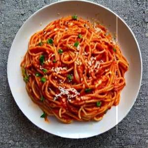 Veg Spaghetti Pasta Pink Sauce