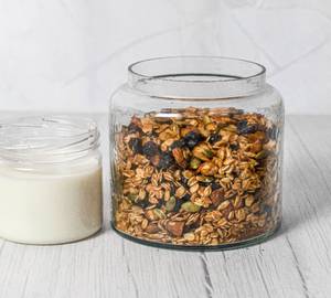 Home Made High Protein Crunchy Rolled Oats Granola Muesli with Dried Fruits Nuts & Seeds 230 Gm