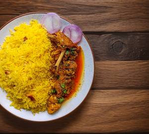 Basanti Pulao+ Chicken Kosha