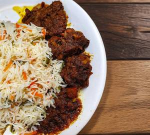 Veg Fried Rice + Mutton Kosha