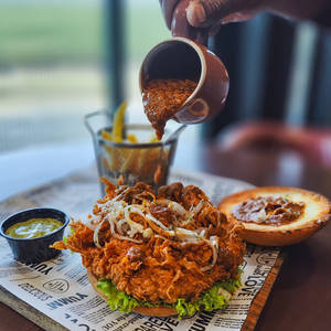 Fried Butter Chicken Burger