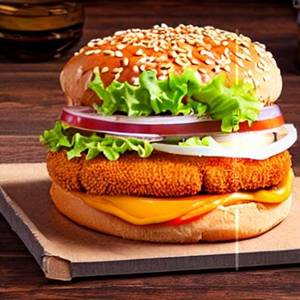 Peri Peri Paneer Cheese Burger Mael