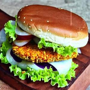 Spicy paneer double patty burger