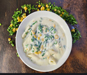 Creamy Corn & Spinach Pasta