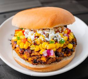 Sweet corn paneer burger