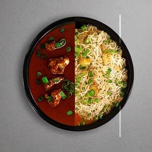 Chicken Combination Singapore Manchurian Rice